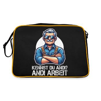 Handwerker Andi Arbeit Geschenk Sprüche Lustig - Retro Tasche - Schwarz/Gold - Hinten
