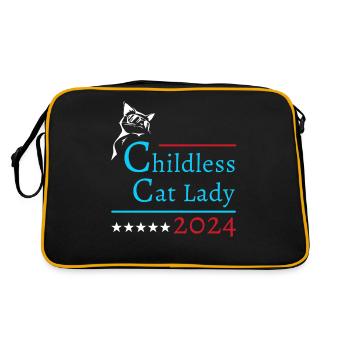"Childless Cat Lady" Kamala Harris 2024 - Retro Bag - black/gold - Back