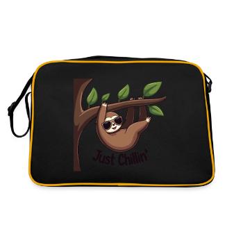 LUSTIGER SLOTH - Retro Tasche - Schwarz/Gold - Hinten