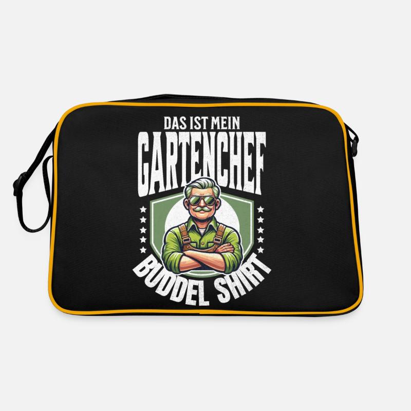 Garten Geschenk Hobby Gaärtner Sprüche Geburtstag - Retro Tasche - Schwarz/Gold