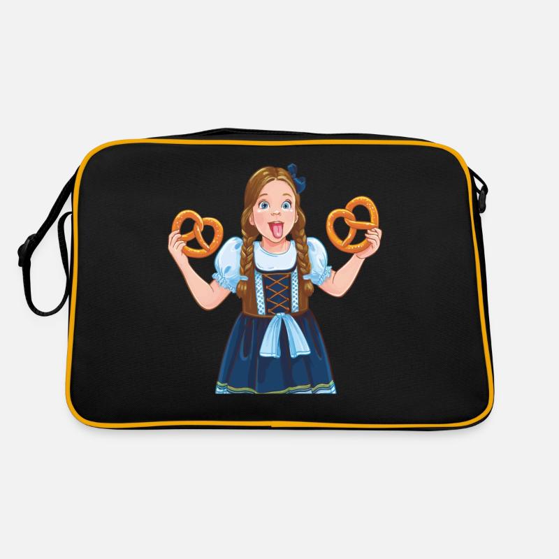 MÄDCHEN DIRNDL BREZEL Retro Tasche