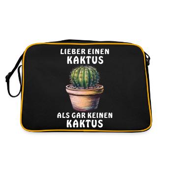 RATHER A CACTUS - Retro Bag - black/gold - Back