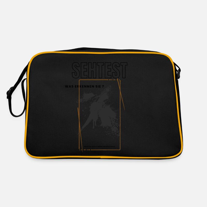 Sehtest - Retro Tasche - Schwarz/Gold