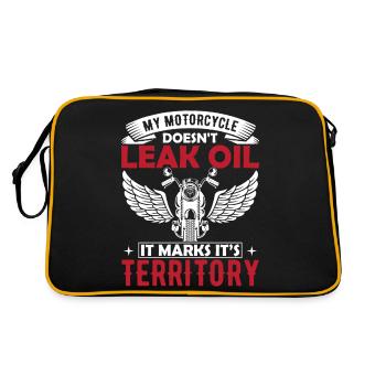 My Motorcycle Doesn't Leak Oil, It Marks Its Terri - Retro Bag - black/gold - Back