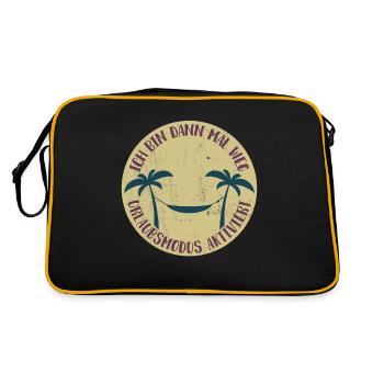 Ich bin dann mal weg, Urlaubsmodus aktiviert - Retro Tasche - Schwarz/Gold - Hinten