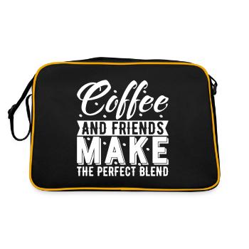 Le café et les amis font le mélange parfait. - Sac Retro - noir/or - Dos