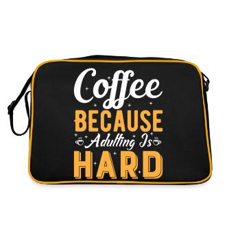 Coffee: Because Adulting Is Hard. - Retro Bag - black/gold - Back