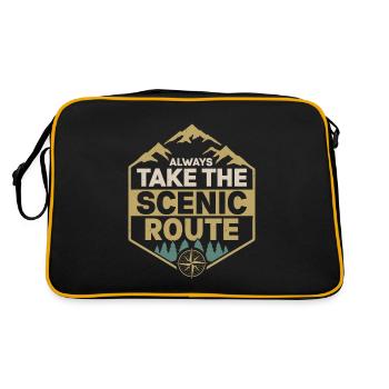 Always Take The Scenic Route Hiker Hiking - Retro Bag - black/gold - Back