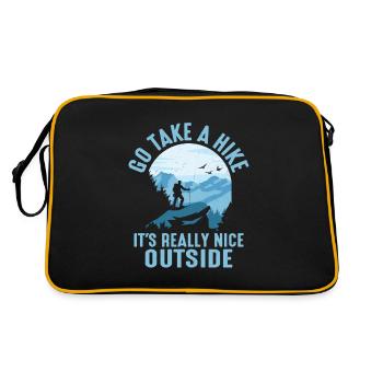 Go Take A Hike It's Really Nice Outside Hiker Hiki - Retro Tasche - Schwarz/Gold - Hinten
