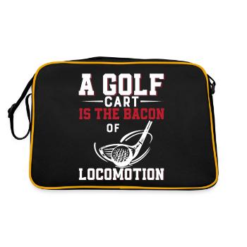 Une voiturette de golf est le bacon de la locomotion - Sac Retro - noir/or - Dos