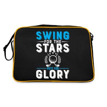 Swing pour les étoiles, Putt pour la gloire. - Sac Retro - noir/or - Dos