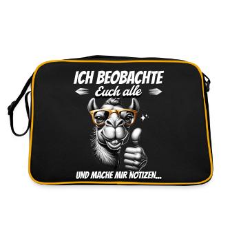 Je vous surveille tous et je prends des notes - Sac Retro - noir/or - Dos