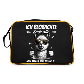 Je vous surveille tous et je prends des notes - Sac Retro - noir/or - Dos