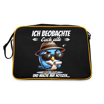 Je vous surveille tous et je prends des notes - Sac Retro - noir/or - Dos