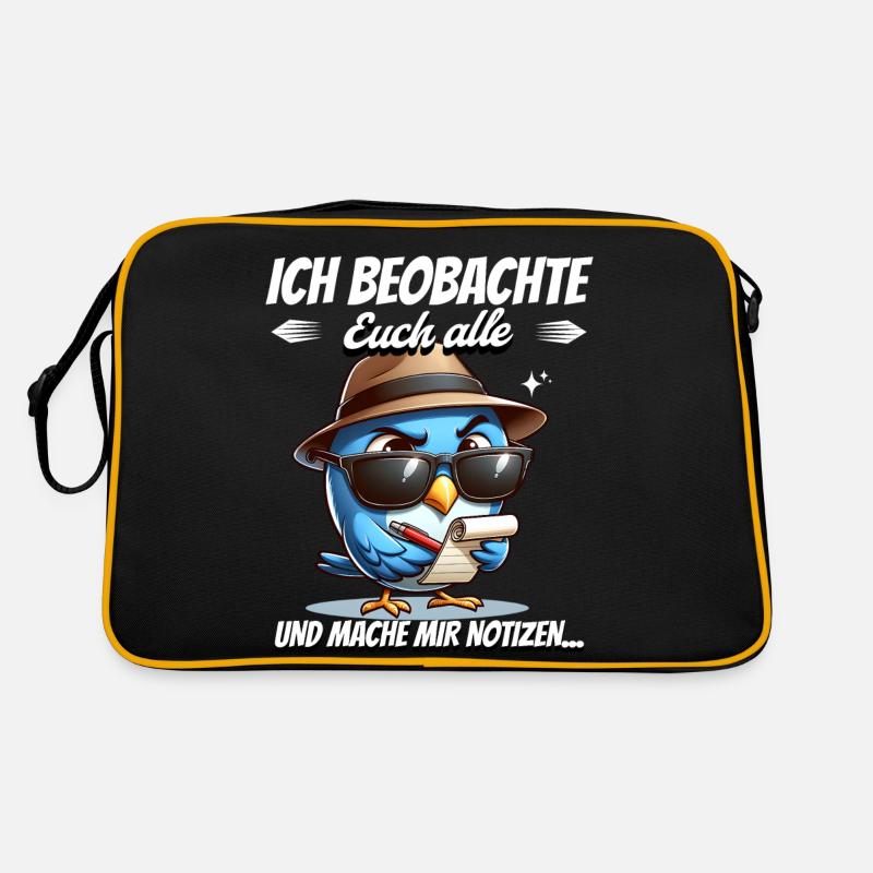 I'm watching you all and taking notes - Retro Bag - black/gold
