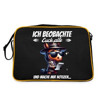 Je vous surveille tous et je prends des notes - Sac Retro - noir/or - Dos