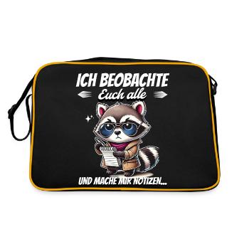 Je vous surveille tous et je prends des notes - Sac Retro - noir/or - Dos