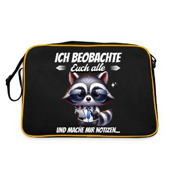 Je vous surveille tous et je prends des notes - Sac Retro - noir/or - Dos