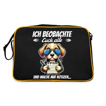 Je vous surveille tous et je prends des notes - Sac Retro - noir/or - Dos