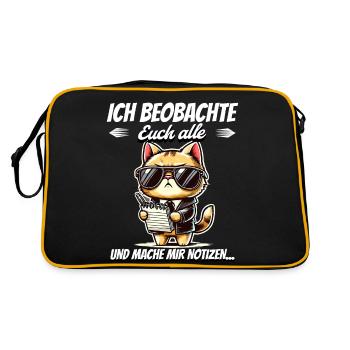 Je vous surveille tous et je prends des notes - Sac Retro - noir/or - Dos