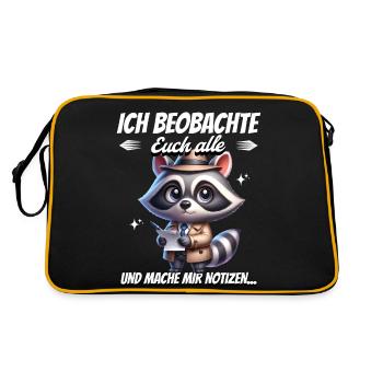 Je vous surveille tous et je prends des notes - Sac Retro - noir/or - Dos