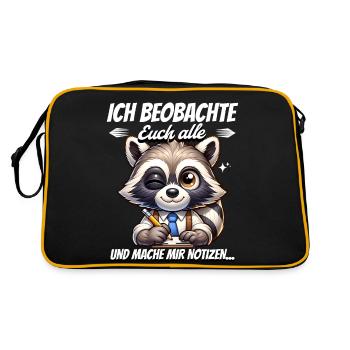 Je vous surveille tous et je prends des notes - Sac Retro - noir/or - Dos