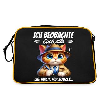 Je vous surveille tous et je prends des notes - Sac Retro - noir/or - Dos