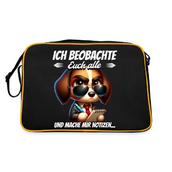 Je vous surveille tous et je prends des notes - Sac Retro - noir/or - Dos