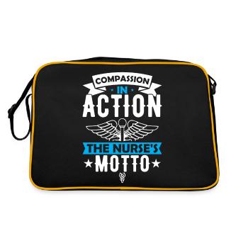La compassion en action : la devise de l’infirmière. - Sac Retro - noir/or - Dos