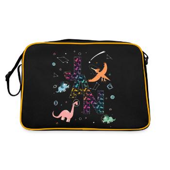 JAN - Beau prénom de garçon avec dinosaure - Sac Retro - noir/or - Dos