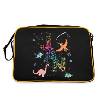 JAN - Beau prénom de garçon avec dinosaure - Sac Retro - noir/or - Dos