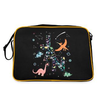 JAN - Beau prénom de garçon avec dinosaure - Sac Retro - noir/or - Dos