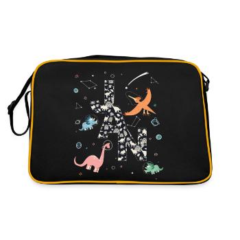 JAN - Beau prénom de garçon avec dinosaure - Sac Retro - noir/or - Dos