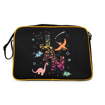 JAN - Beau prénom de garçon avec dinosaure - Sac Retro - noir/or - Dos