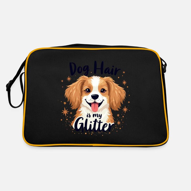 HUNDEHAARE SIND MEIN GLITZER - Retro Tasche - Schwarz/Gold