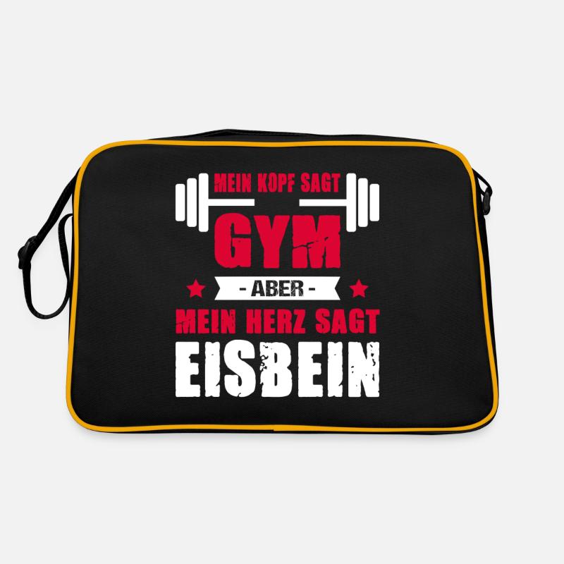Mein Kopf Sagt Gym Mein Herz Sagt Eisbein Cheatday Retro Tasche