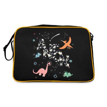 ANTON - Beau prénom de garçon avec dinosaure - Sac Retro - noir/or - Dos