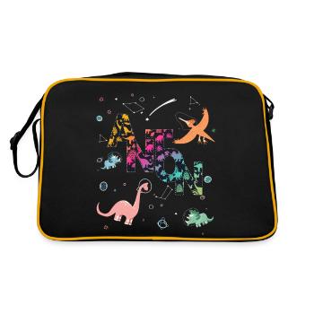 ANTON - Beau prénom de garçon avec dinosaure - Sac Retro - noir/or - Dos