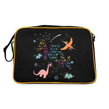 ANTON - Beau prénom de garçon avec dinosaure - Sac Retro - noir/or - Dos