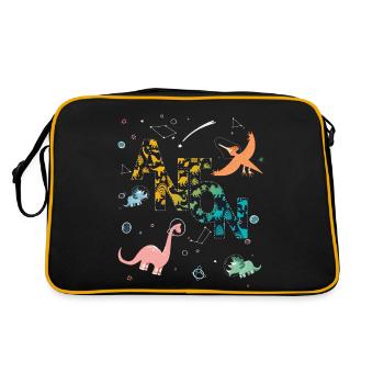 ANTON - Beau prénom de garçon avec dinosaure - Sac Retro - noir/or - Dos