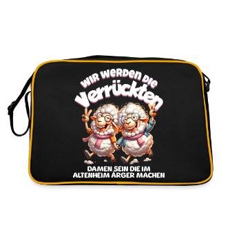 Drôle de mouton fait des ennuis BFF - Sac Retro - noir/or - Dos
