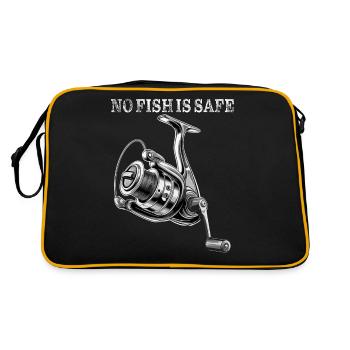 FISHING REEL NO FISH IS SAFE - Retro Bag - black/gold - Back