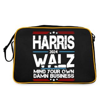 Tim Walz, vice-président Kamala Harris 2024 - Sac Retro - noir/or - Dos