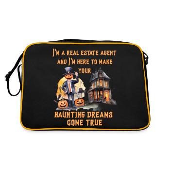 Real Estate Agent Halloween Real estate agent Fun - Retro Bag - black/gold - Back