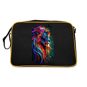 Multicolored Geometric Lion - Retro Bag - black/gold - Back