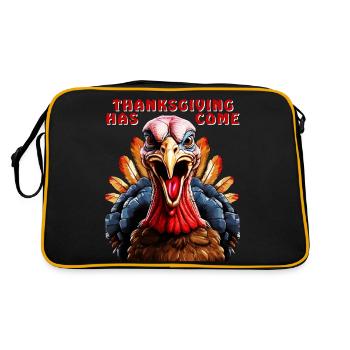 TURKEY THANKSGIVING HAS COME - Retro Bag - black/gold - Back