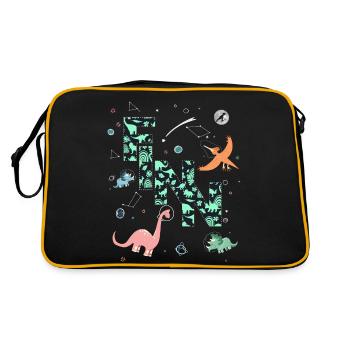 FINN - Beau prénom de garçon avec dinosaure - Sac Retro - noir/or - Dos