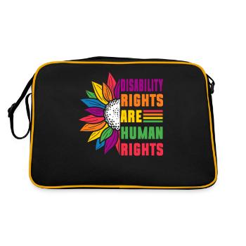 Les droits des personnes handicapées sont des droits de l’homme - - Sac Retro - noir/or - Dos