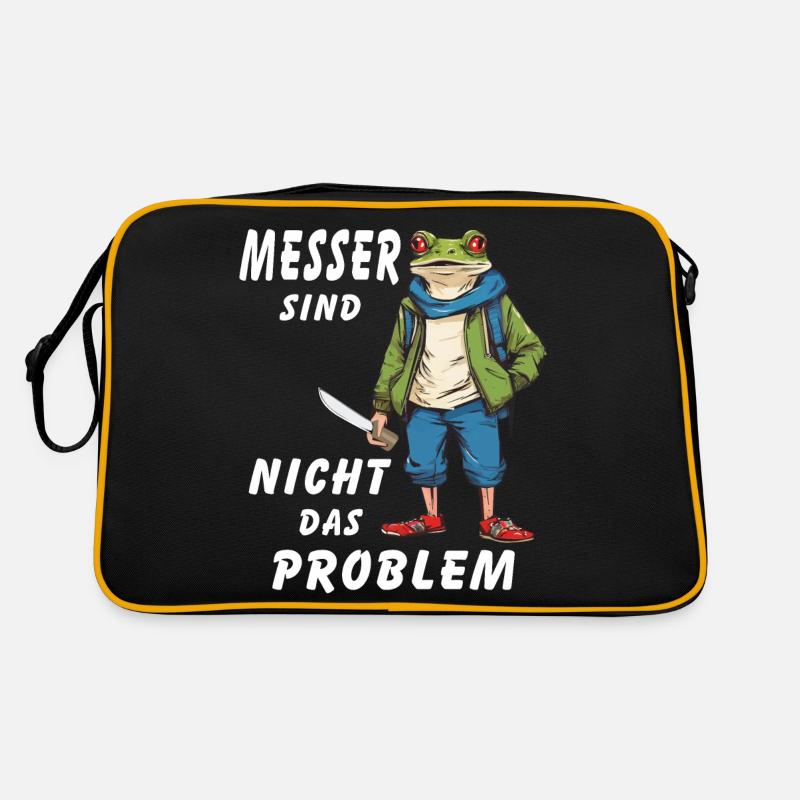 FROSCH MESSER SIND NICHT DAS PROBLEM Retro Tasche