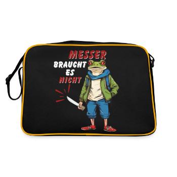 KNIVES ARE NOT NEEDED - Retro Bag - black/gold - Back